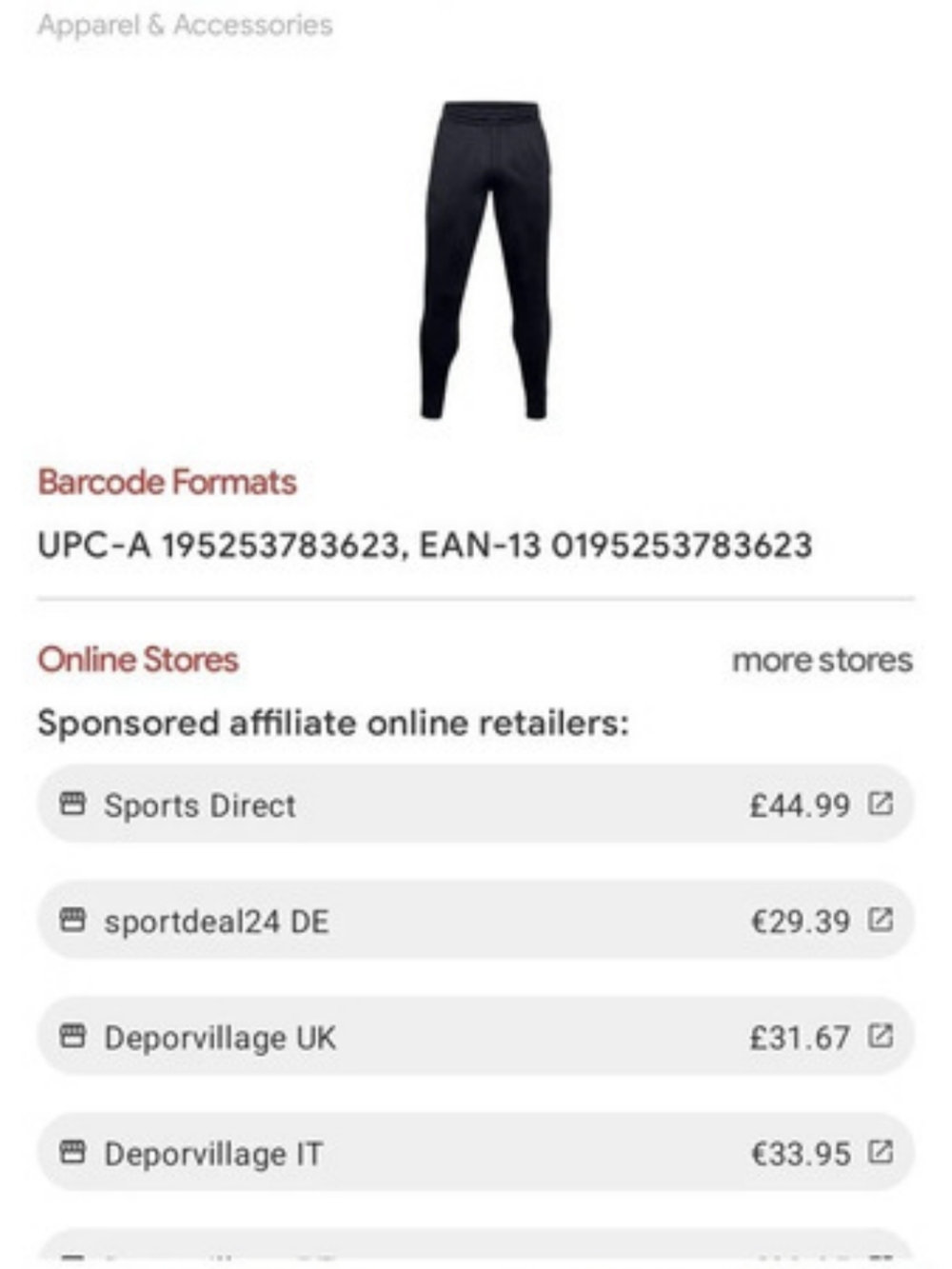 Under Armour Fleece Joggers Black 2XL